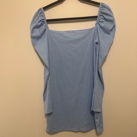 PrettyLittleThing‎ Light Blue Puff Sleeve Mini Dress - Picture 3 of 11